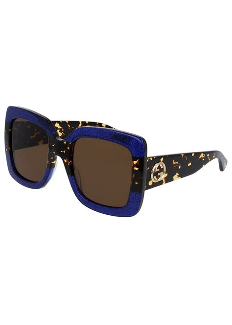 gucci glittered gradient oversized square sunglasses